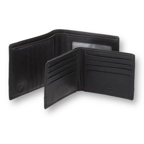 Spikes & Sparrow Alexander Black Leather RFID Billfold Credit Card Wallet Combo - Picture 5 of 13